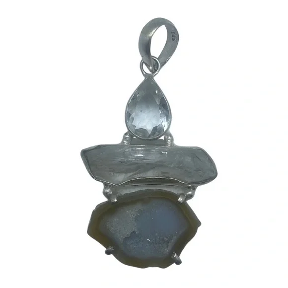 Yellow Agate Druzy Geode Pendant - Picture 1 of 1